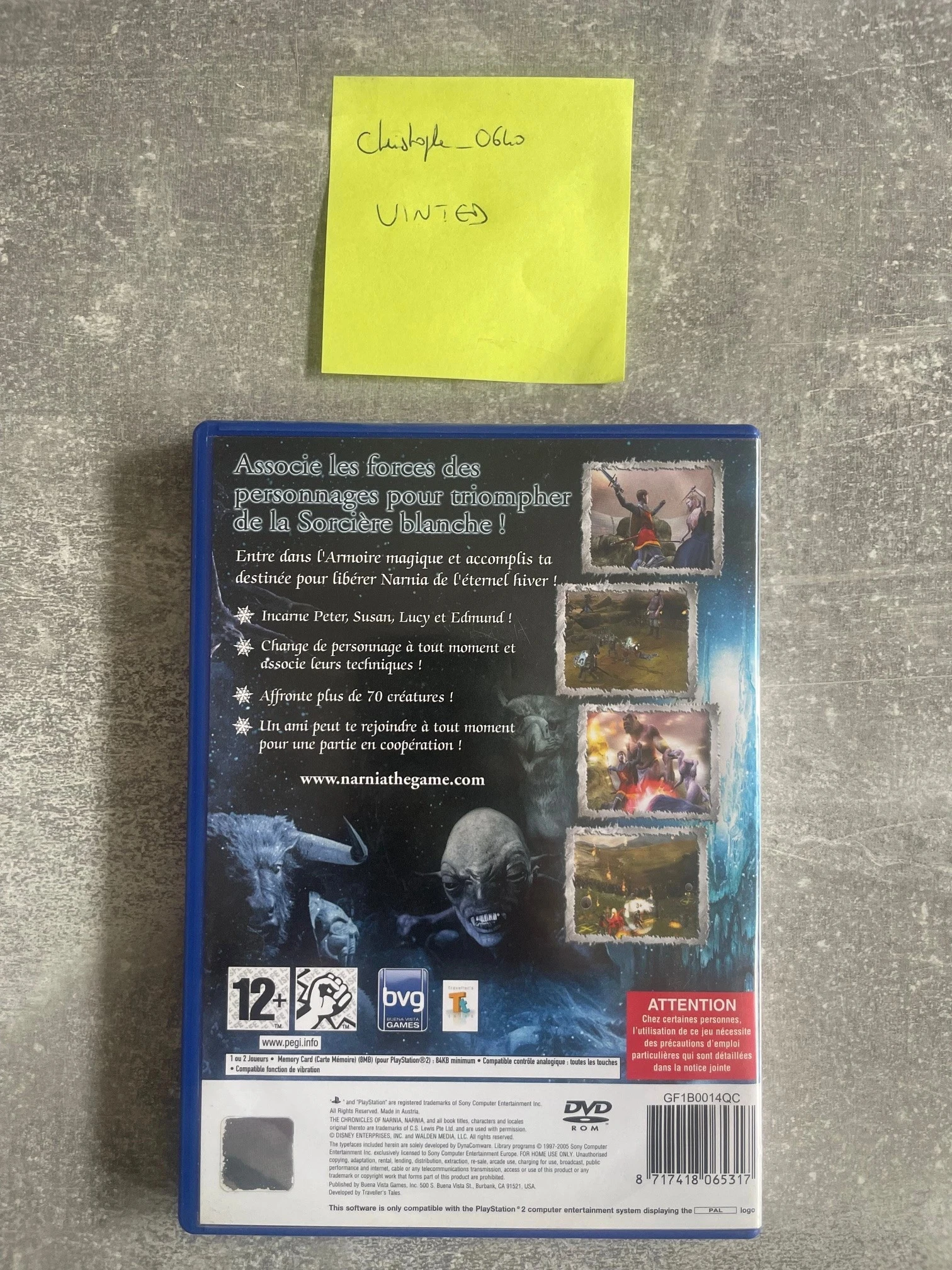 Jeu Le monde de Narnia Chapitre 1 para Sony PS2 / playstation 2 em francês. – photo 3